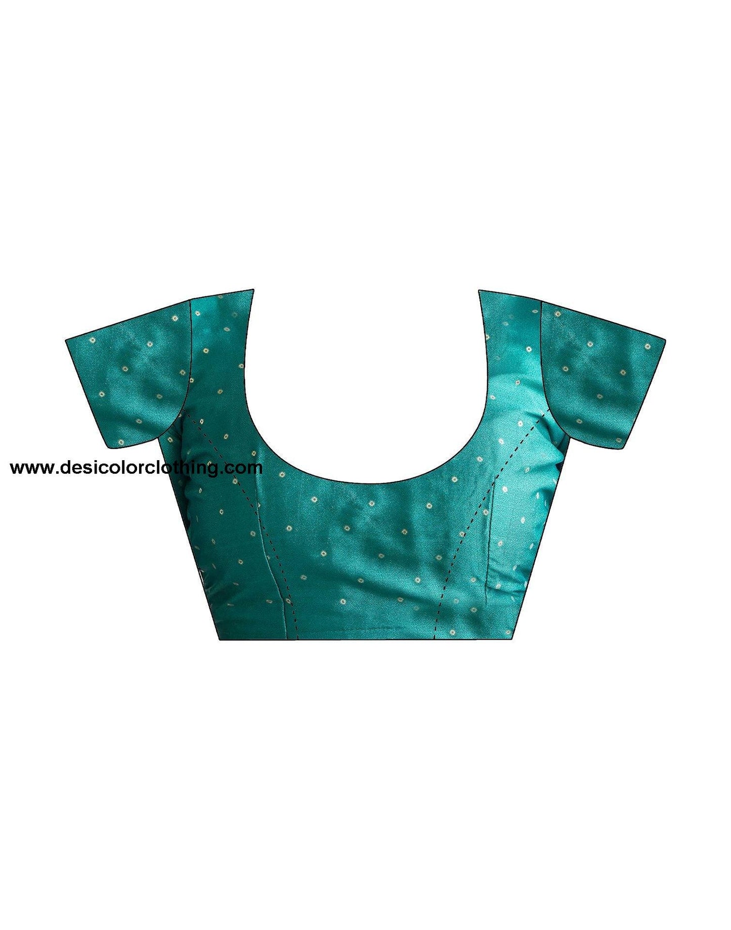 Rama Green Printed Silk Saree