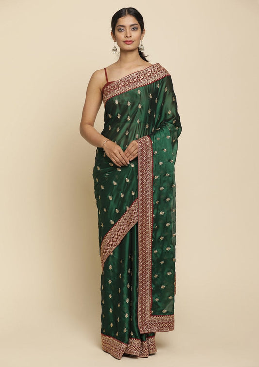 Soft Rich Pure Black Rangoli Silk