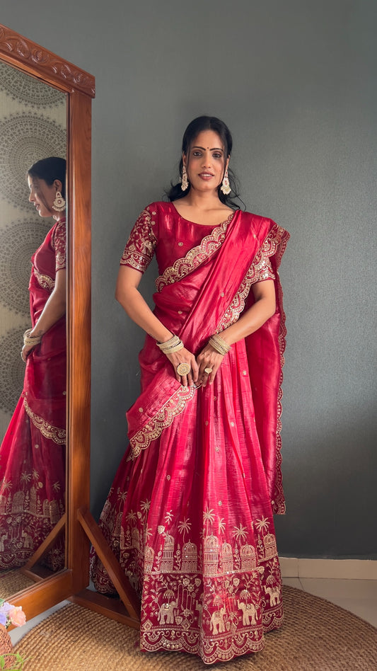 Product Image - Elegant Designer Lehenga Choli with Embroidered Dupatta