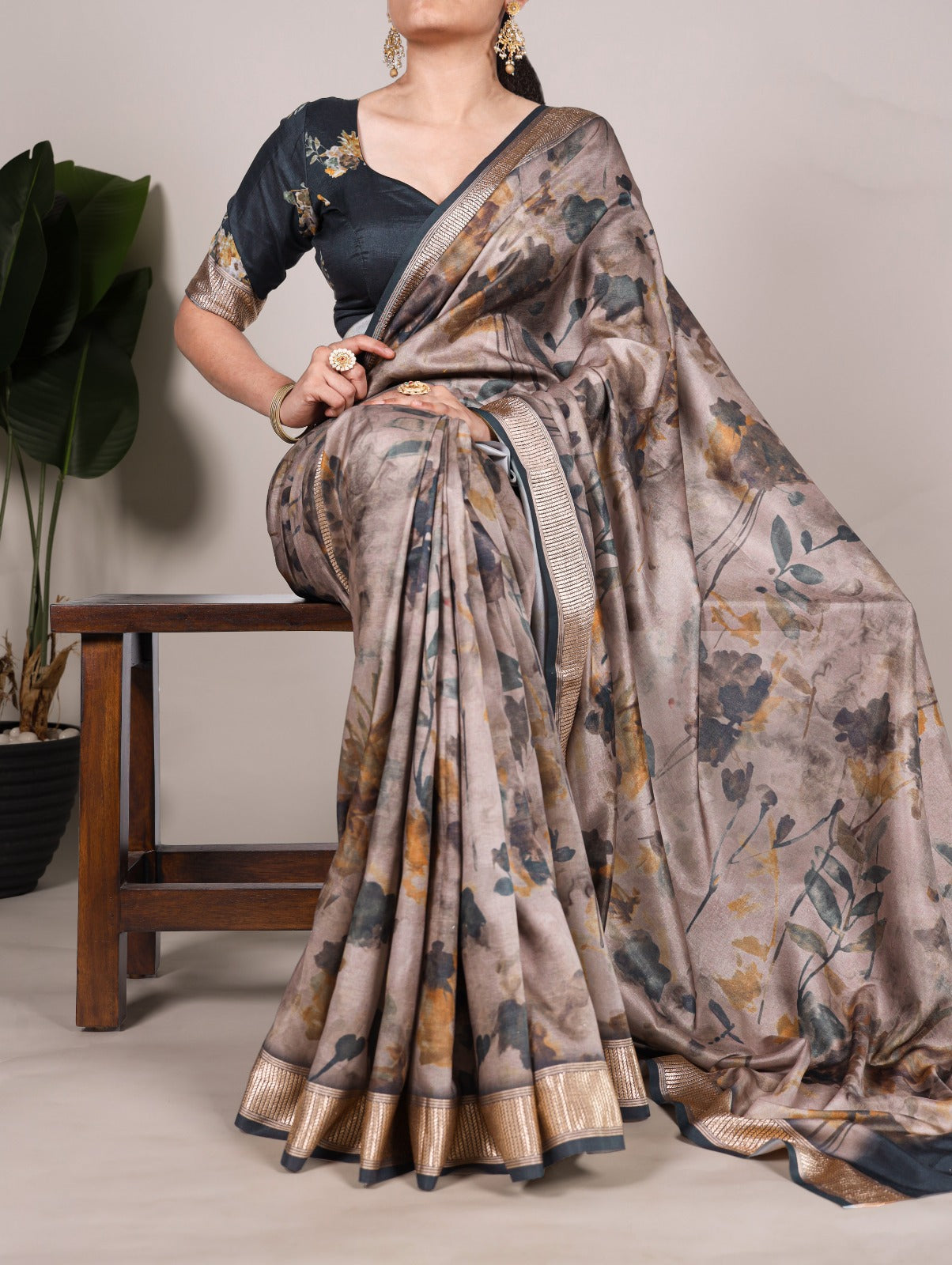 Product Image - Designer Tussar Silk Saree Collection with Viscose Border