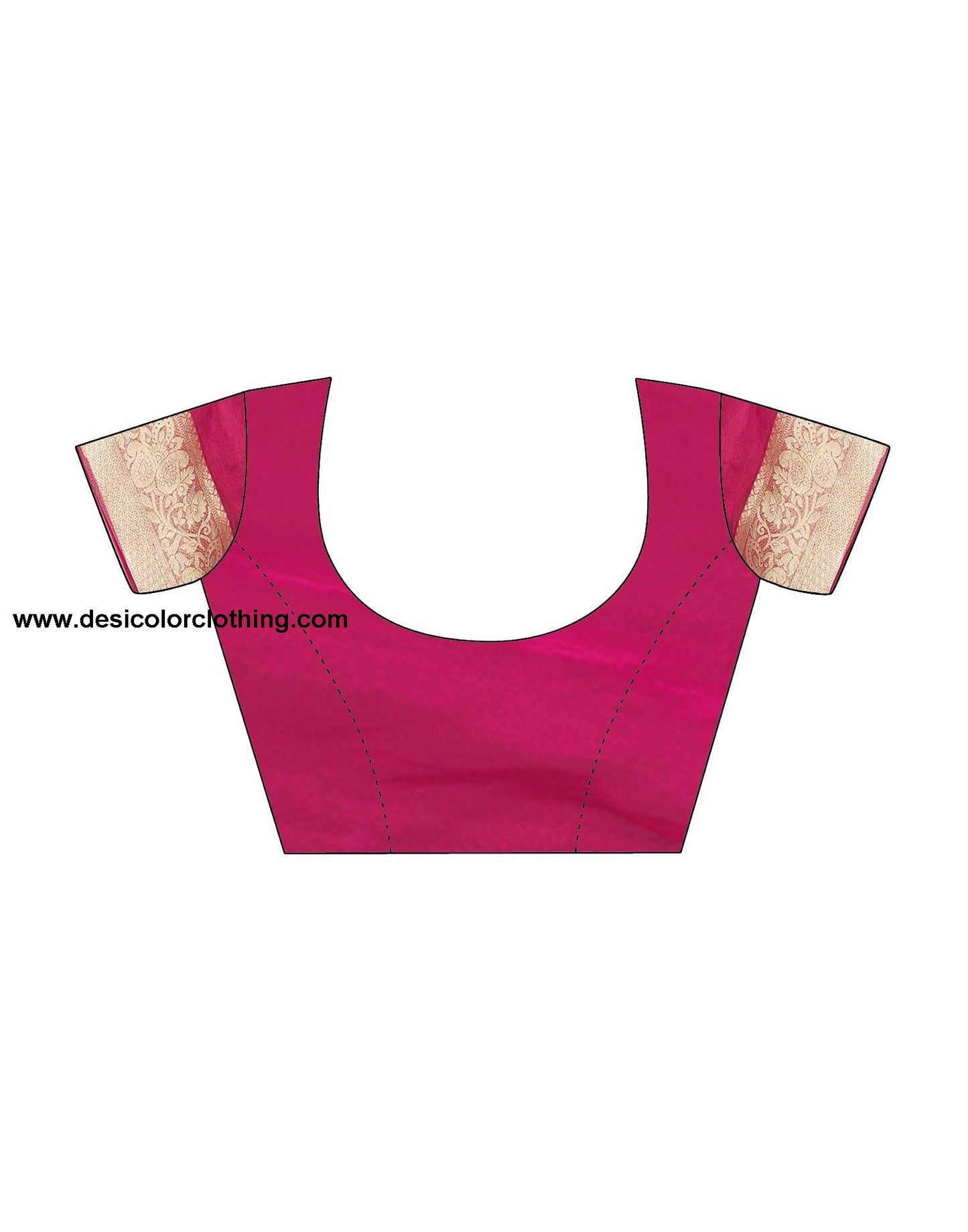 Rani Pink Plain Organza Saree