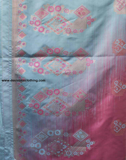 Pink Banarasi Silk Woven Saree