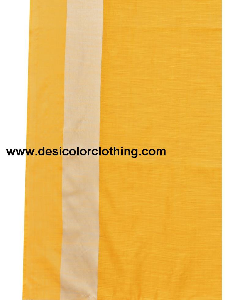 Yellow Coloured Poly Cotton Self Woven Casual saree