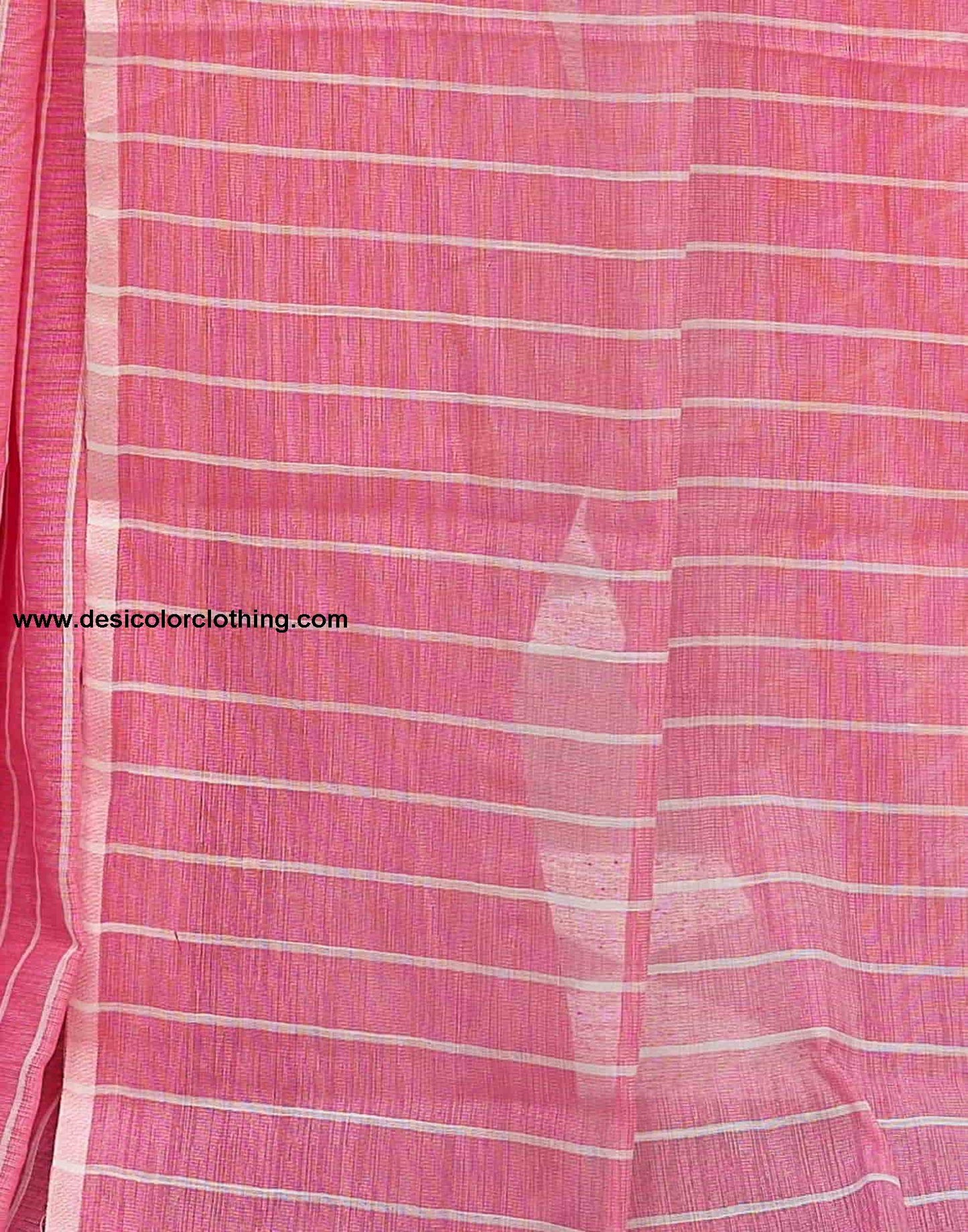 Pink Leheriya Linen Woven Saree
