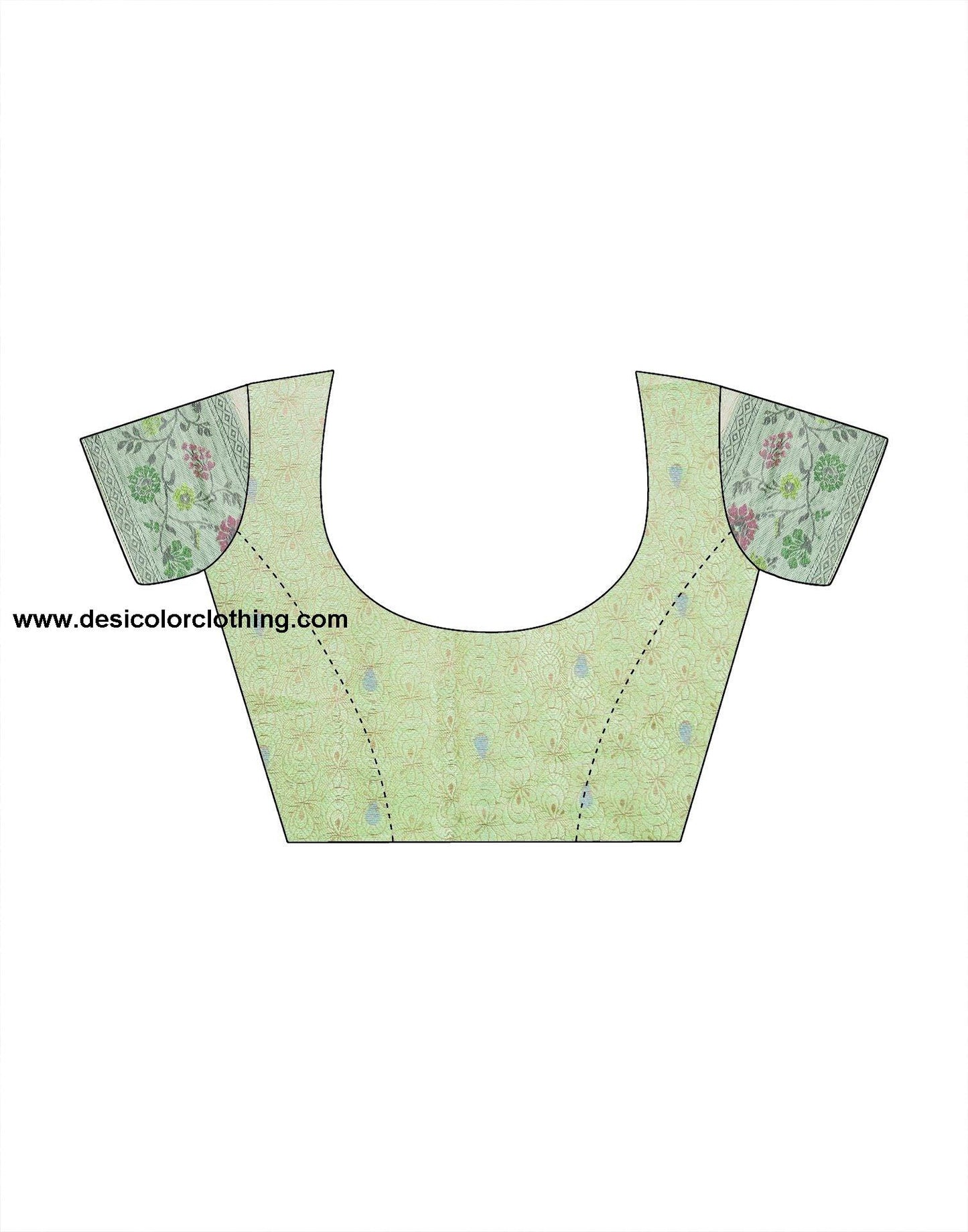 Pista Green Woven Banarasi Organza Saree