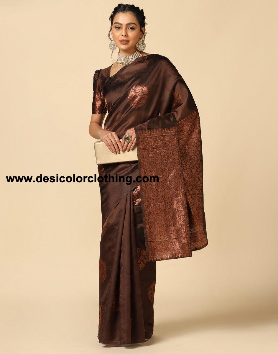 Brown Silk Saree