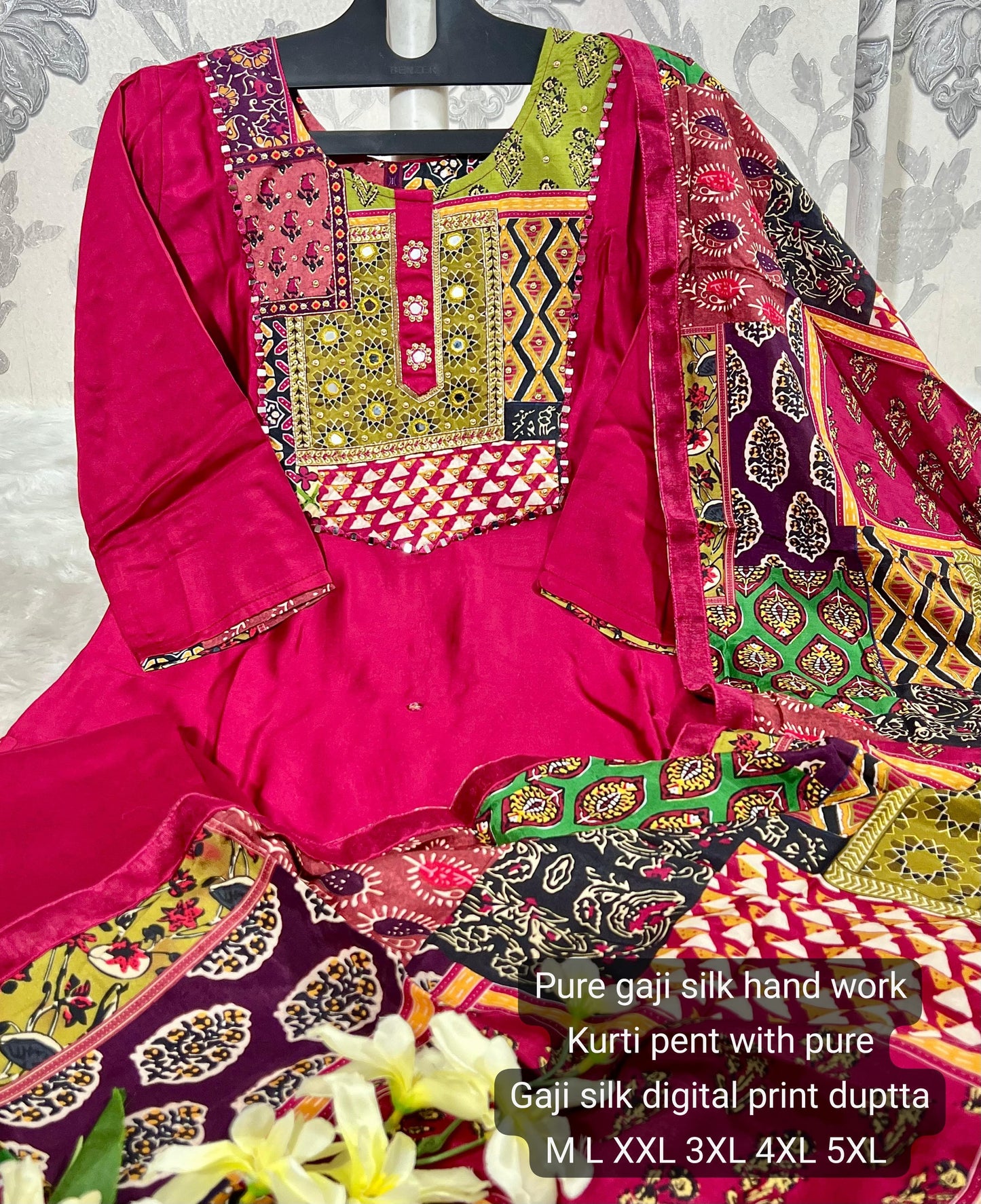 Product Image - Designer Gajji Silk 3-Piece Suit Set – Perfect for Weddings & Festivals