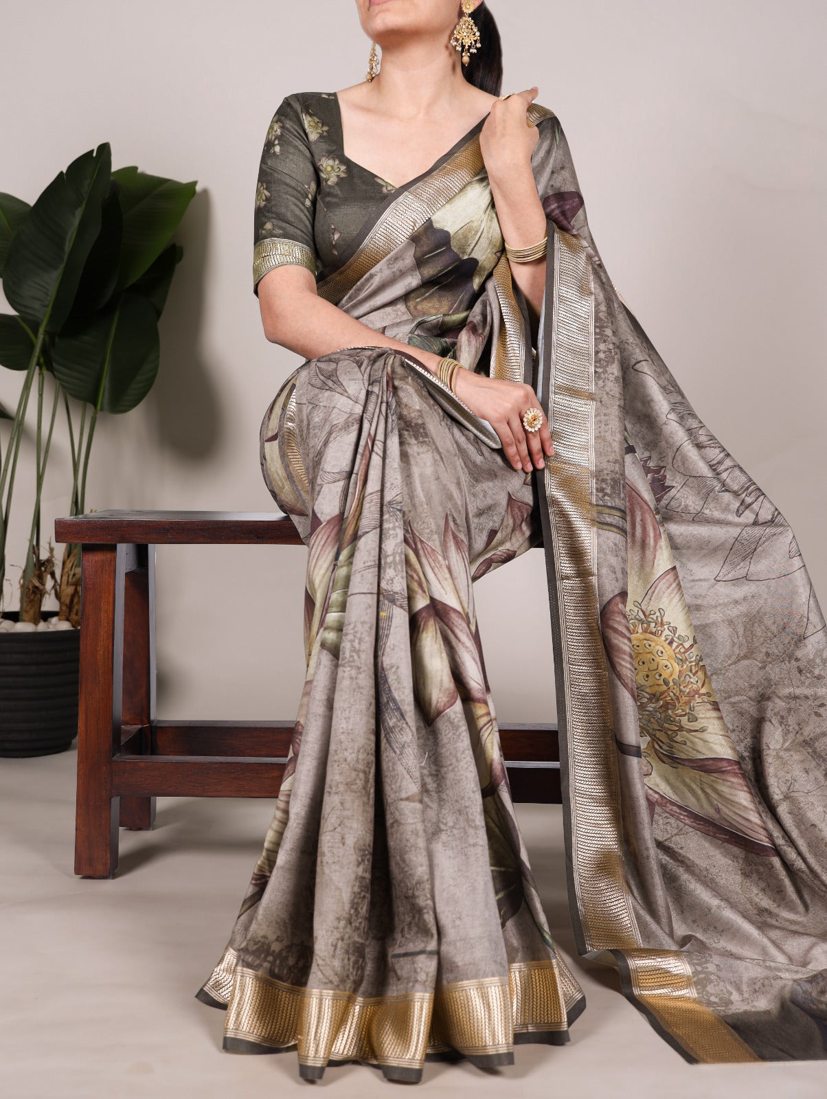 Product Image - Designer Tussar Silk Saree Collection with Viscose Border