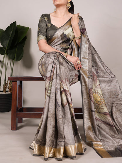 Product Image - Designer Tussar Silk Saree Collection with Viscose Border