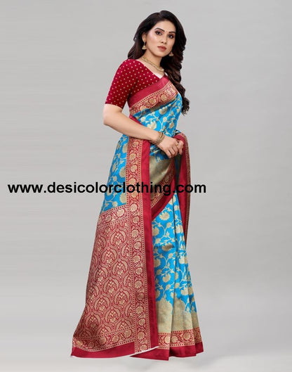 Sky Blue Banarasi Silk Saree | 1992S495