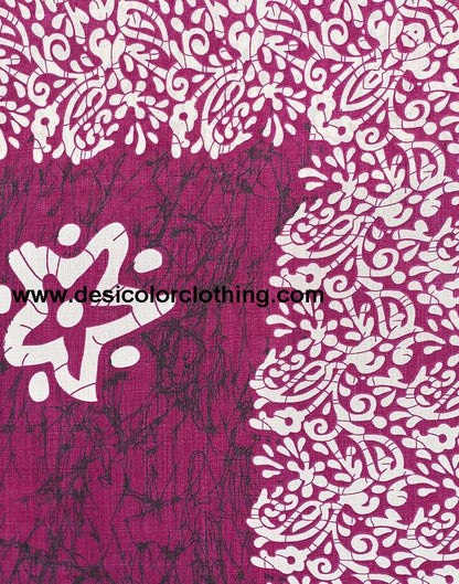 Dark Purple Silk Printed Saree