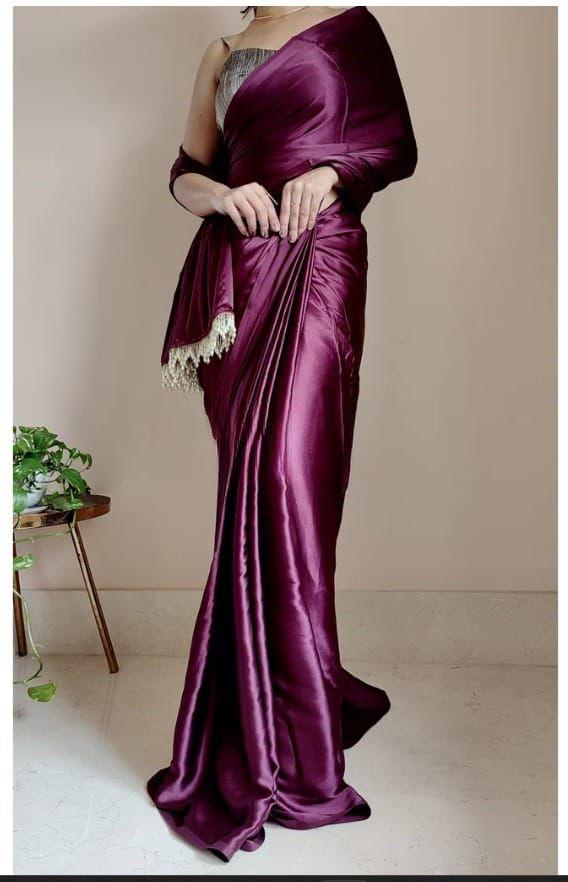 Product Image - Elegant Satin Saree - 1