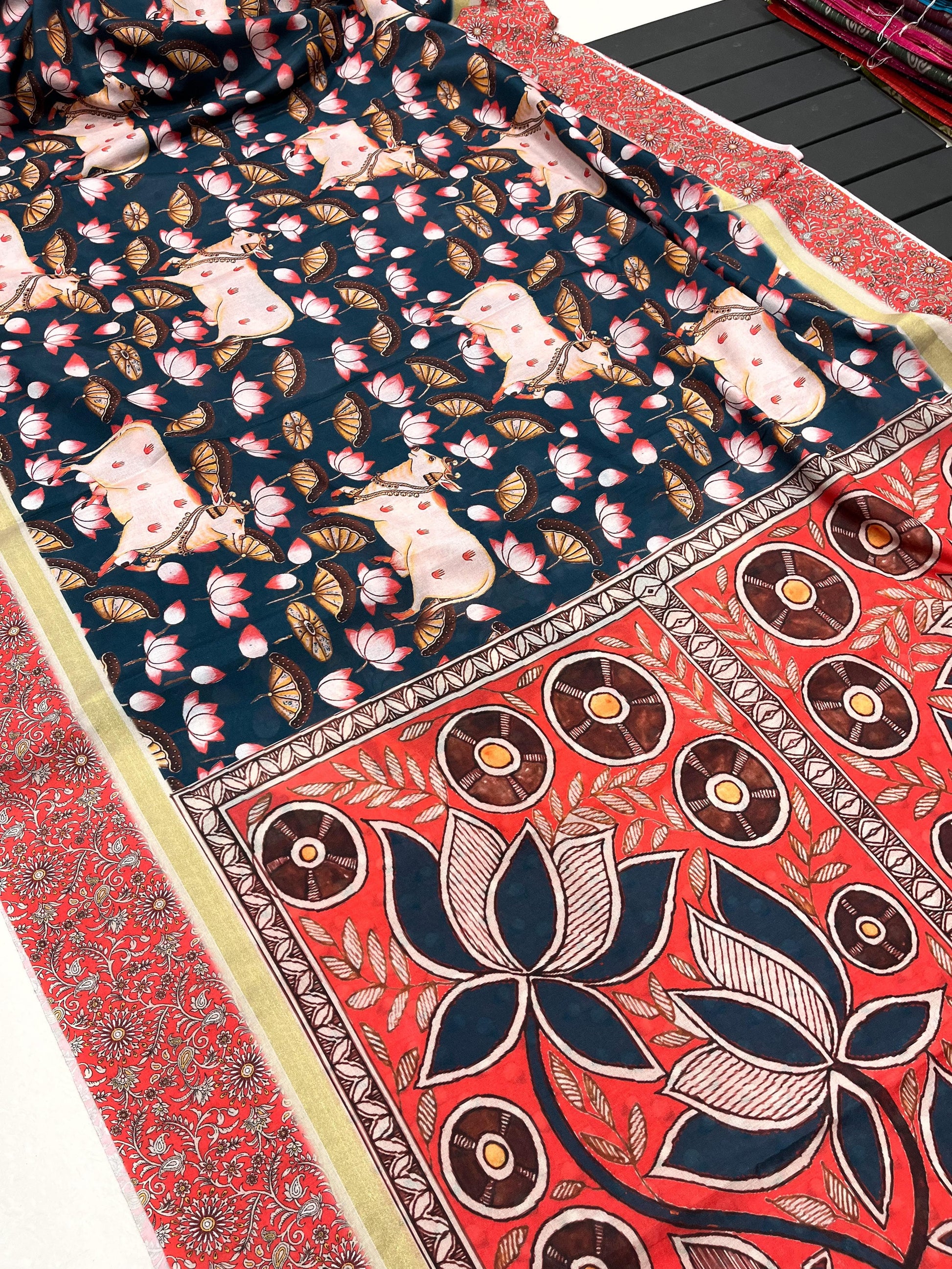 Product Image - Designer Viscose Georgette Saree with Banarasi Embroidery - Perfect for Festive & Wedding Wear