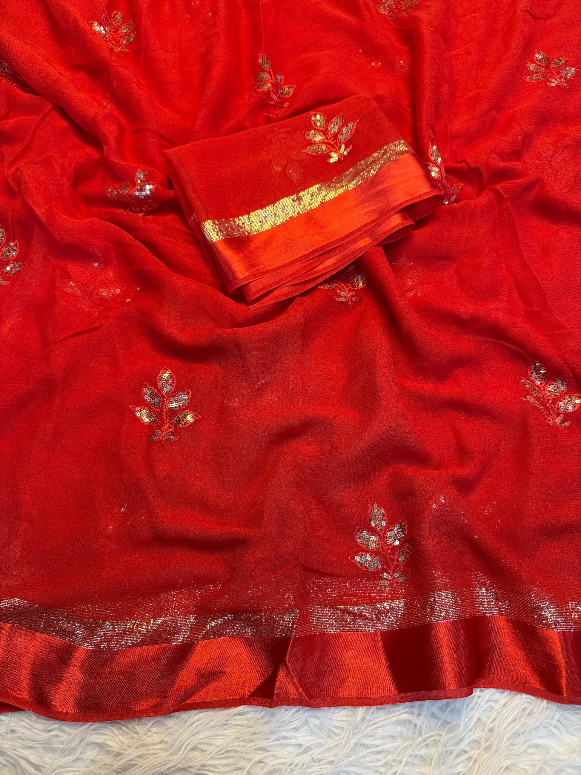 Product Image - Designer Georgette Saree with Elegant Embroidery
