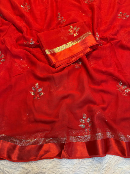 Product Image - Designer Georgette Saree with Elegant Embroidery