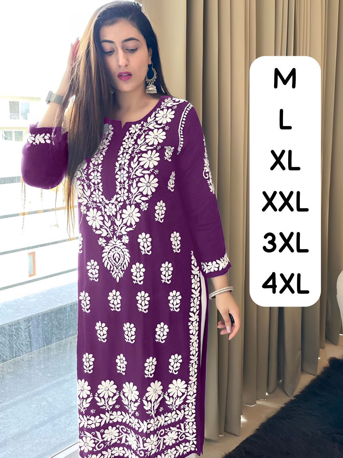 Product Image - Designer Kurti with Embroidery - MF 575