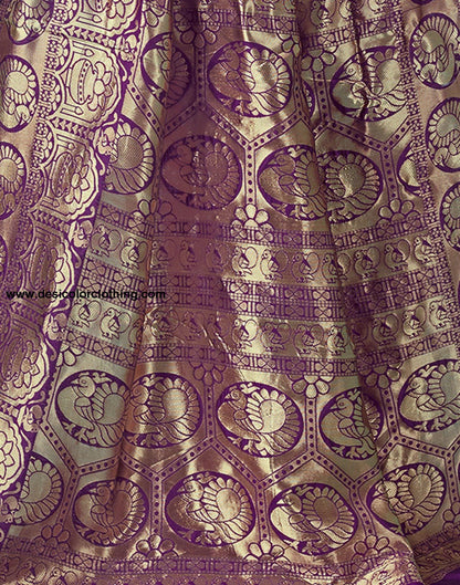 Dark Purple Jacquard Silk Saree