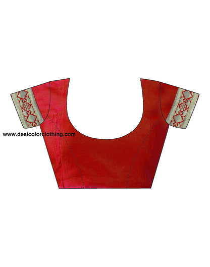 Red Jacquard Silk Saree