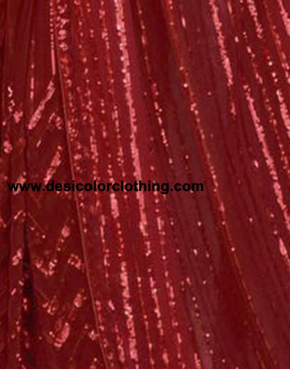 Red Georgette Plain Sarees