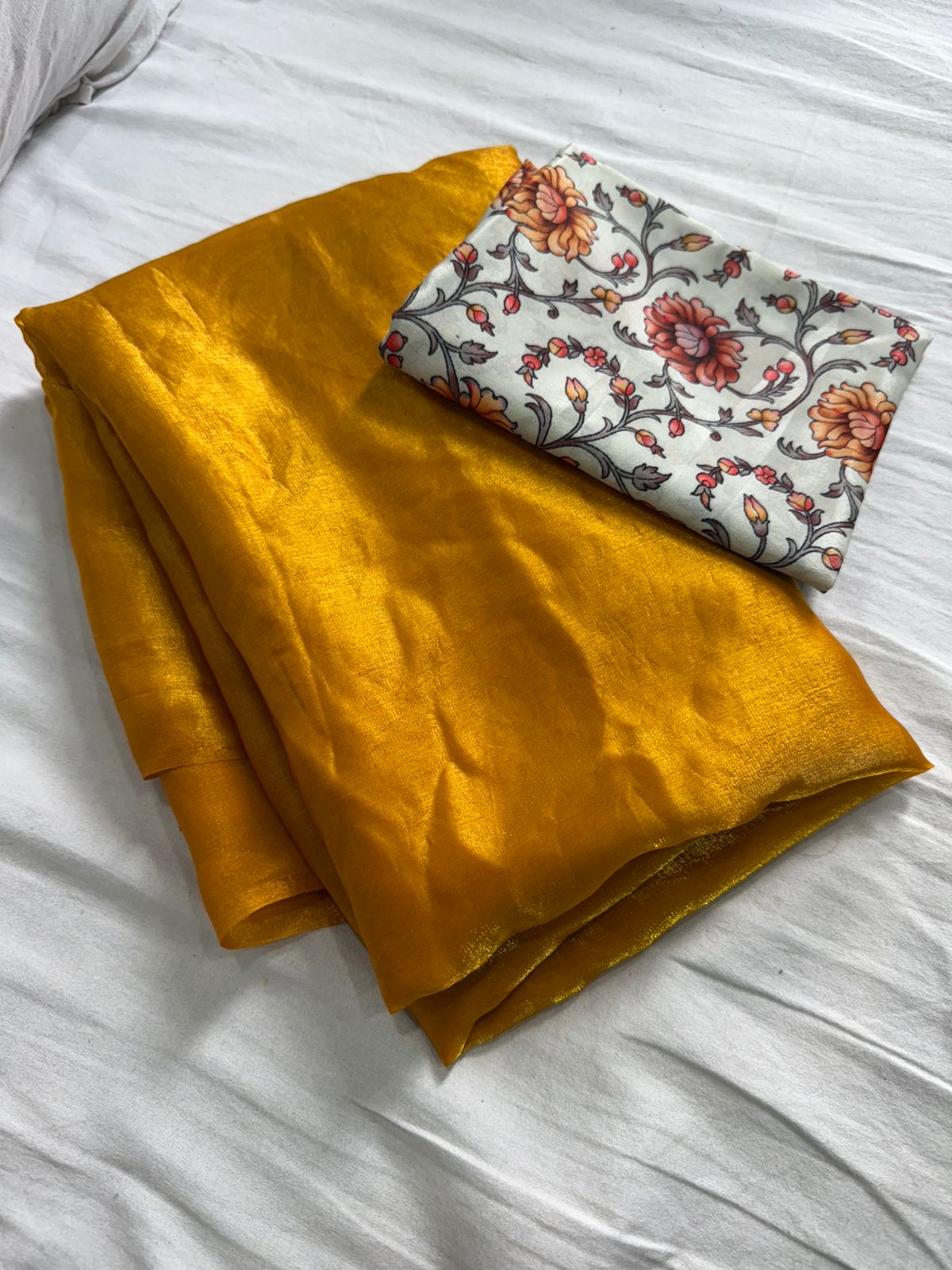 Product Image - Space Soft Silk Saree with Digital Print Blouse