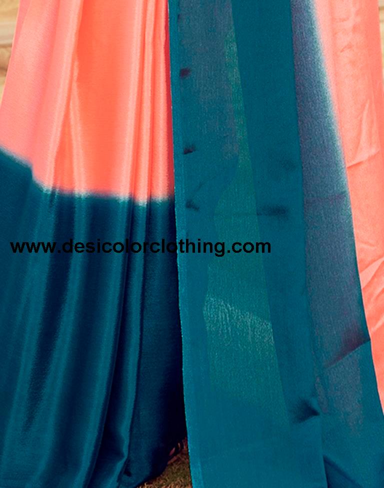Peach Chiffon Plain Ready To Wear