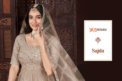 Product Image - Exclusive Long Floor Length Embroidered Gown Collection by SHUBHKALA