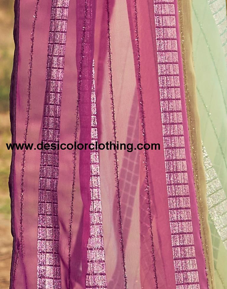 Deep Magenta Georgette Plain Saree