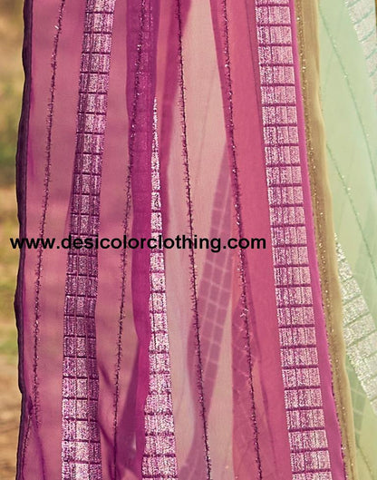 Deep Magenta Georgette Plain Saree