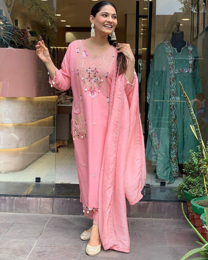 Product Image - Designer Georgette Festive Saree with Intricate Embroidery Work