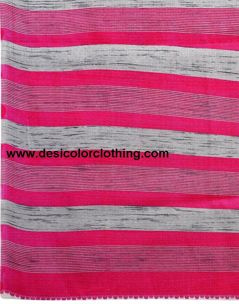 Pink Coloured Khadi Silk Printed Casual saree