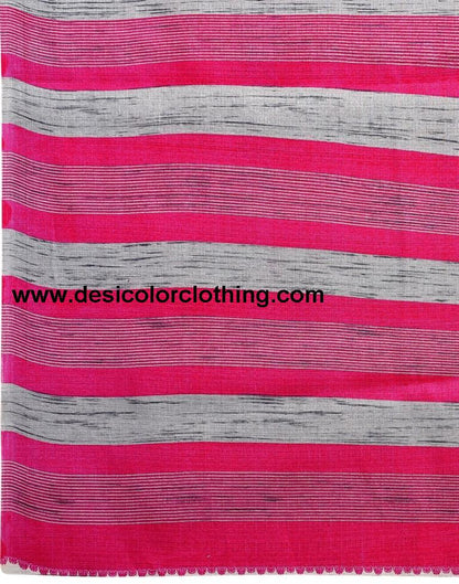 Pink Coloured Khadi Silk Printed Casual saree