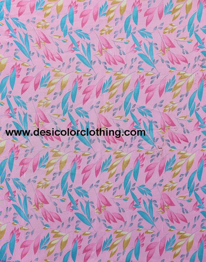 Pink Chiffon Floral Printed Saree