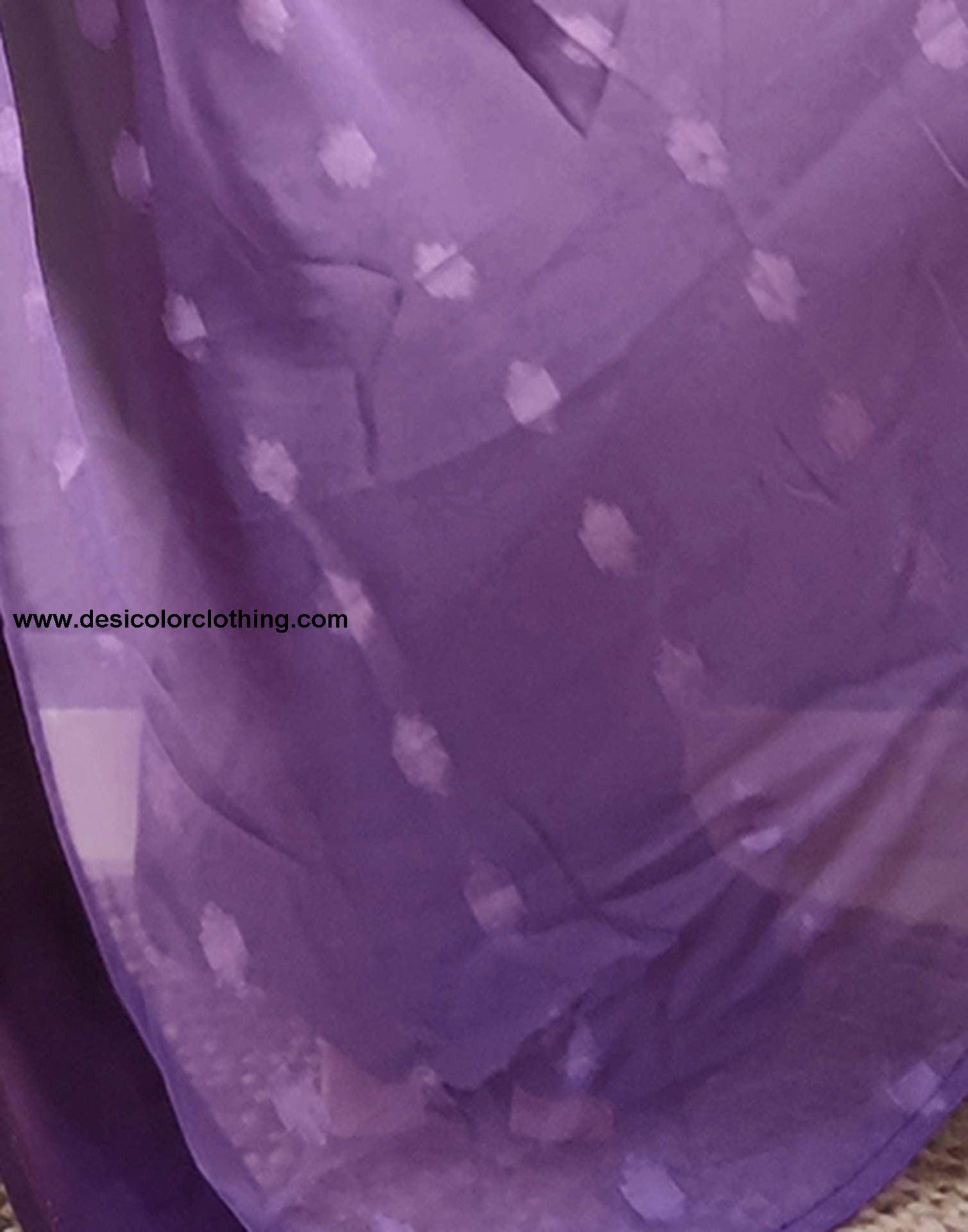 Pastel Purple Plain Georgette Pre-draped Saree