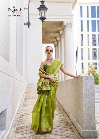Product Image - RajYog Designer Ikkat Pattern Georgette Saree - Festive Wear & Wedding Outfits