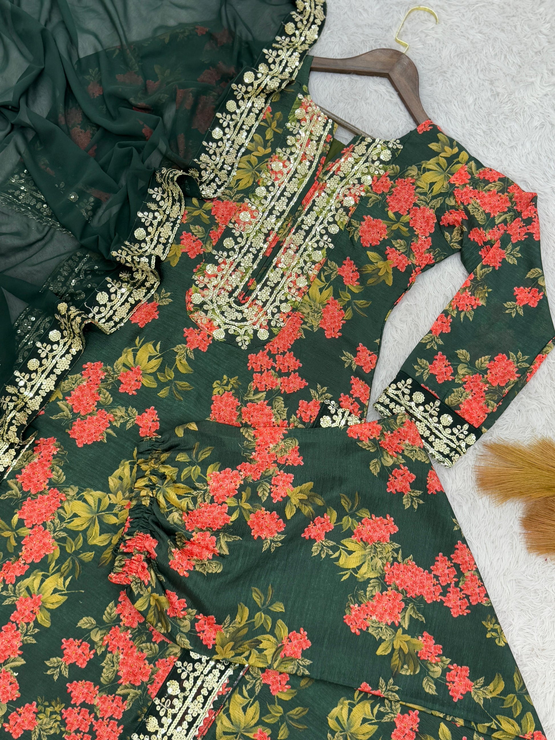 Product Image - Exquisite 3-Piece Eid Collection Kurti-Plazzo with Dupatta