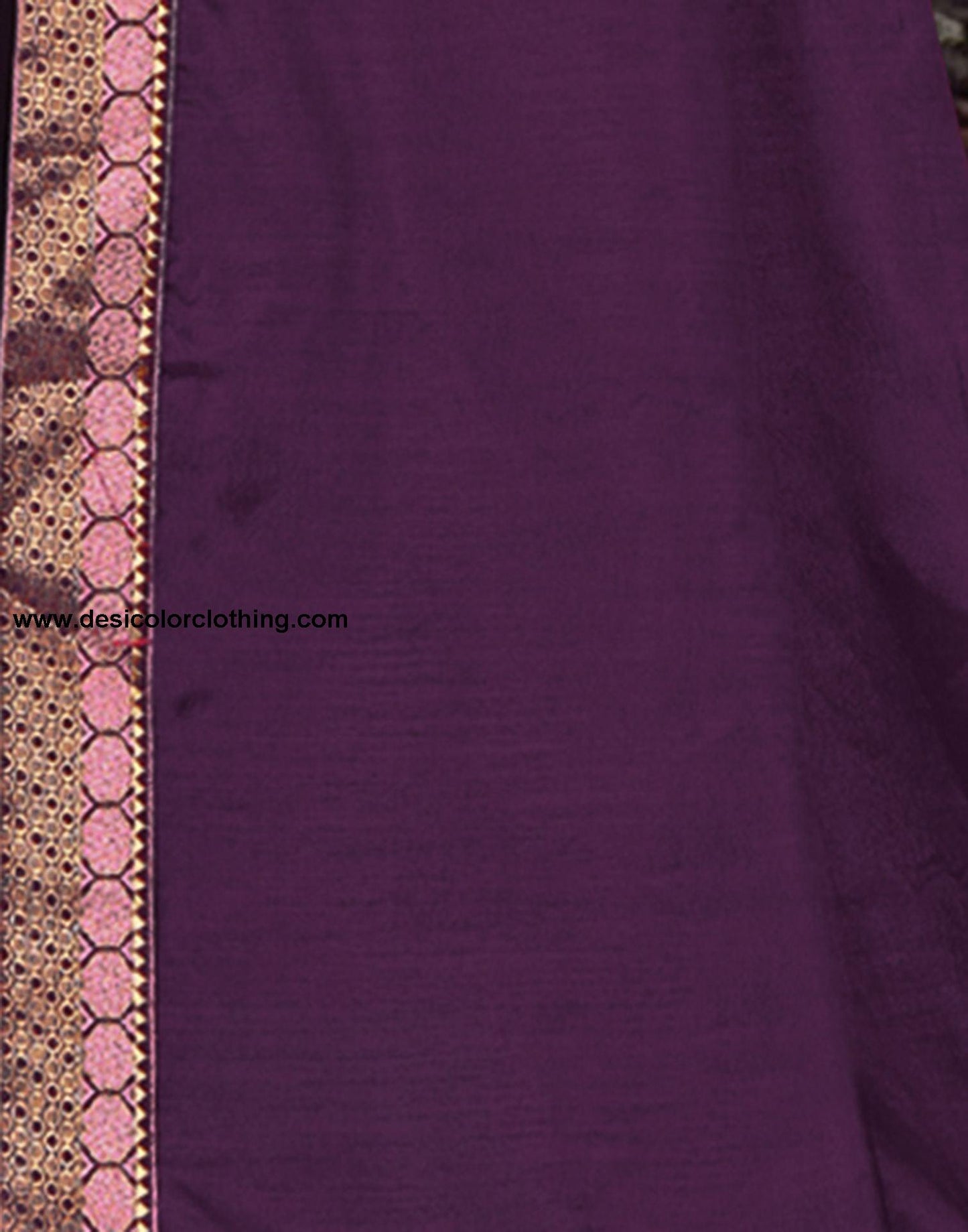 Wine Plain Silk Saree