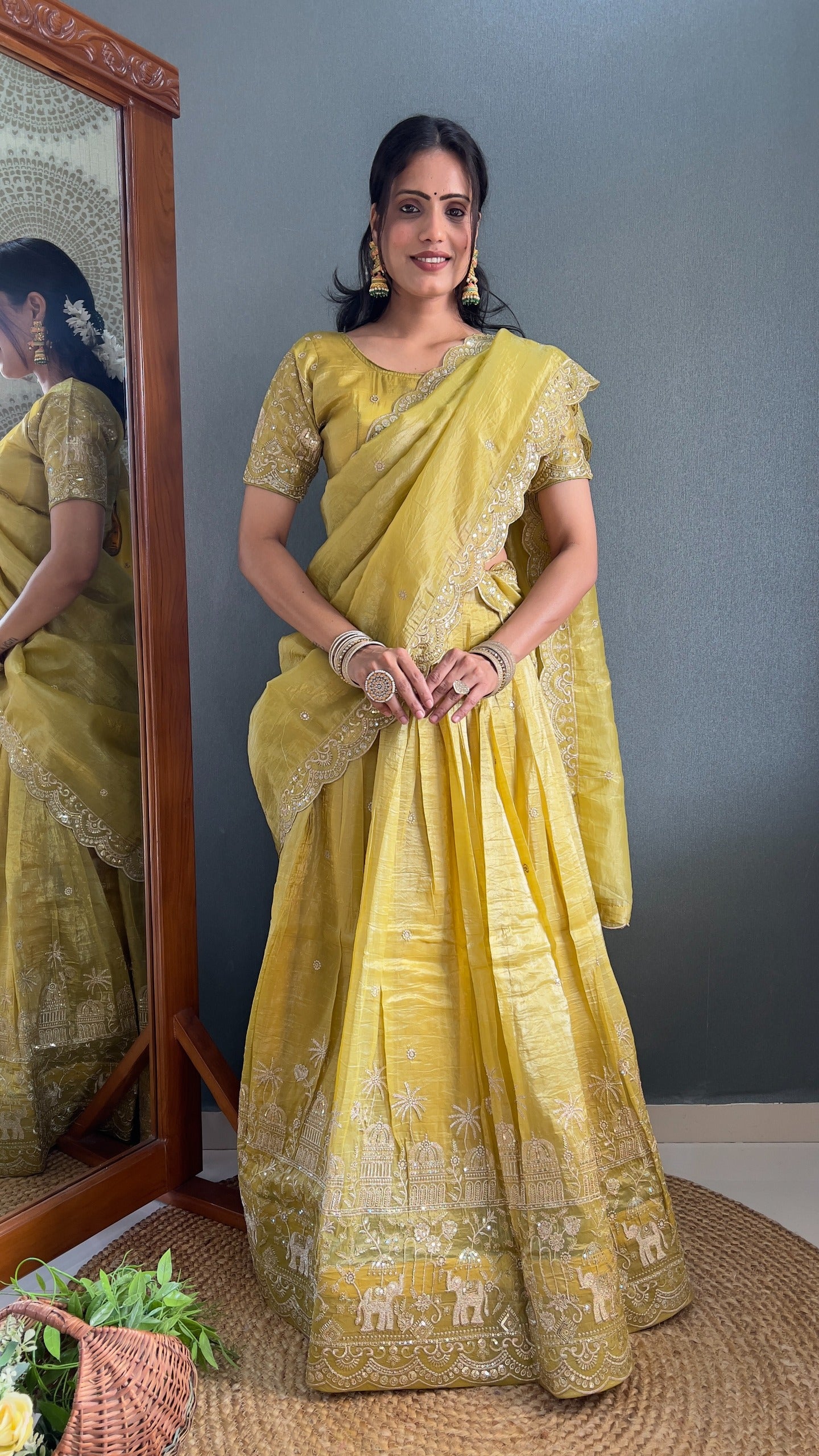 Product Image - Elegant Designer Lehenga Choli with Embroidered Dupatta