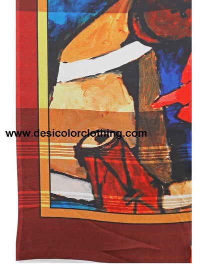 Red Coloured Georgette Digital Printed Casual saree
