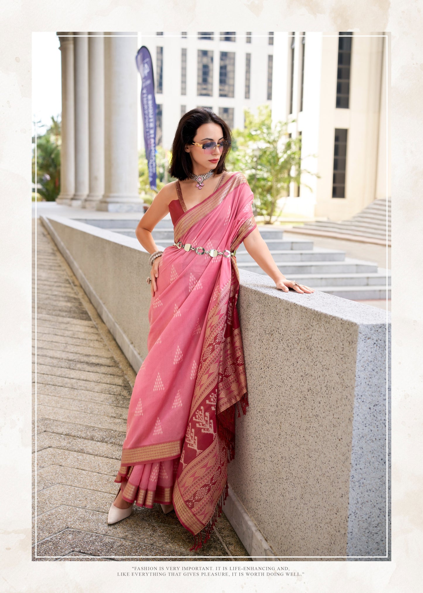 Product Image - RajYog Designer Ikkat Pattern Georgette Saree - Festive Wear & Wedding Outfits