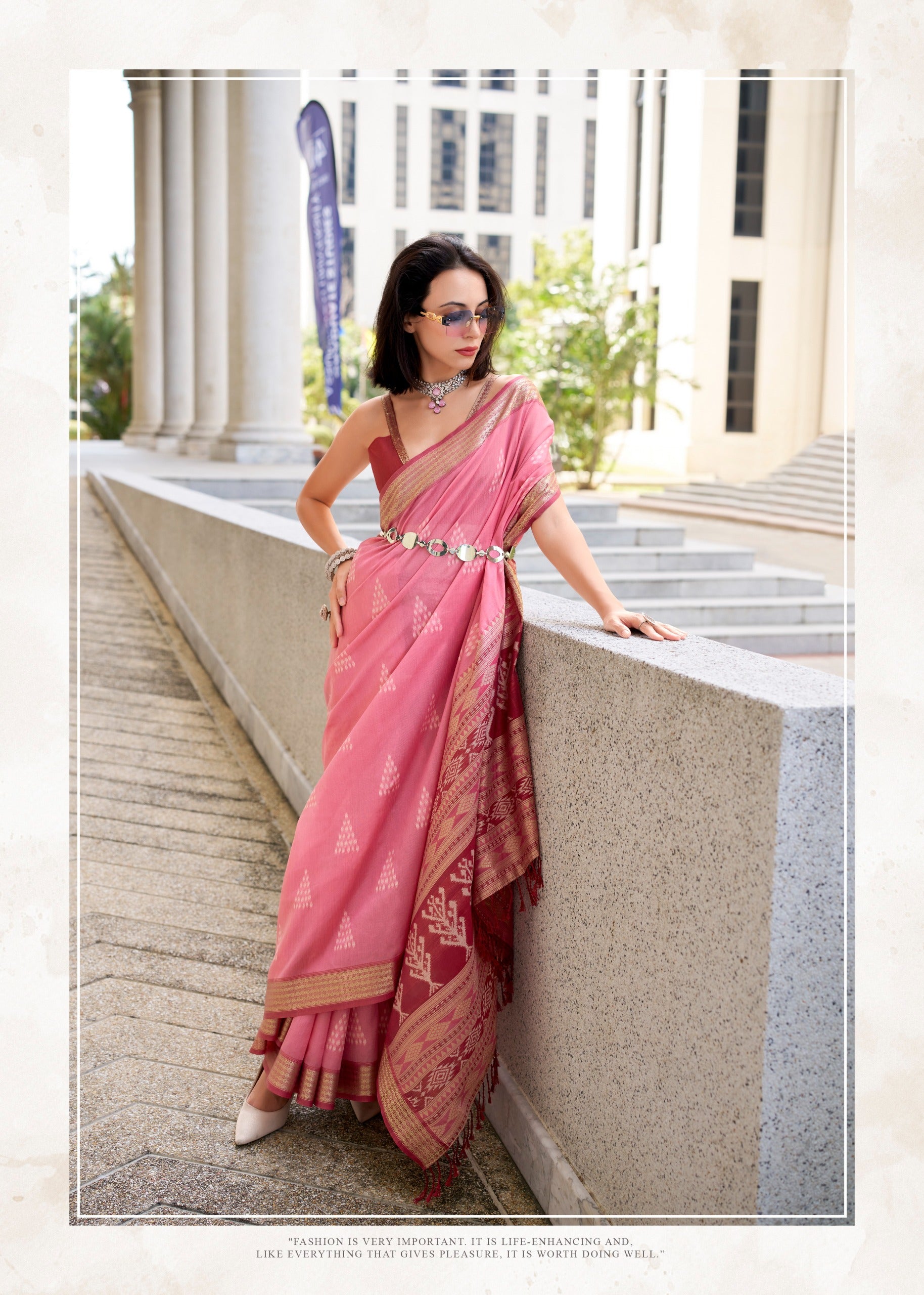 Product Image - RajYog Designer Ikkat Pattern Georgette Saree - Festive Wear & Wedding Outfits