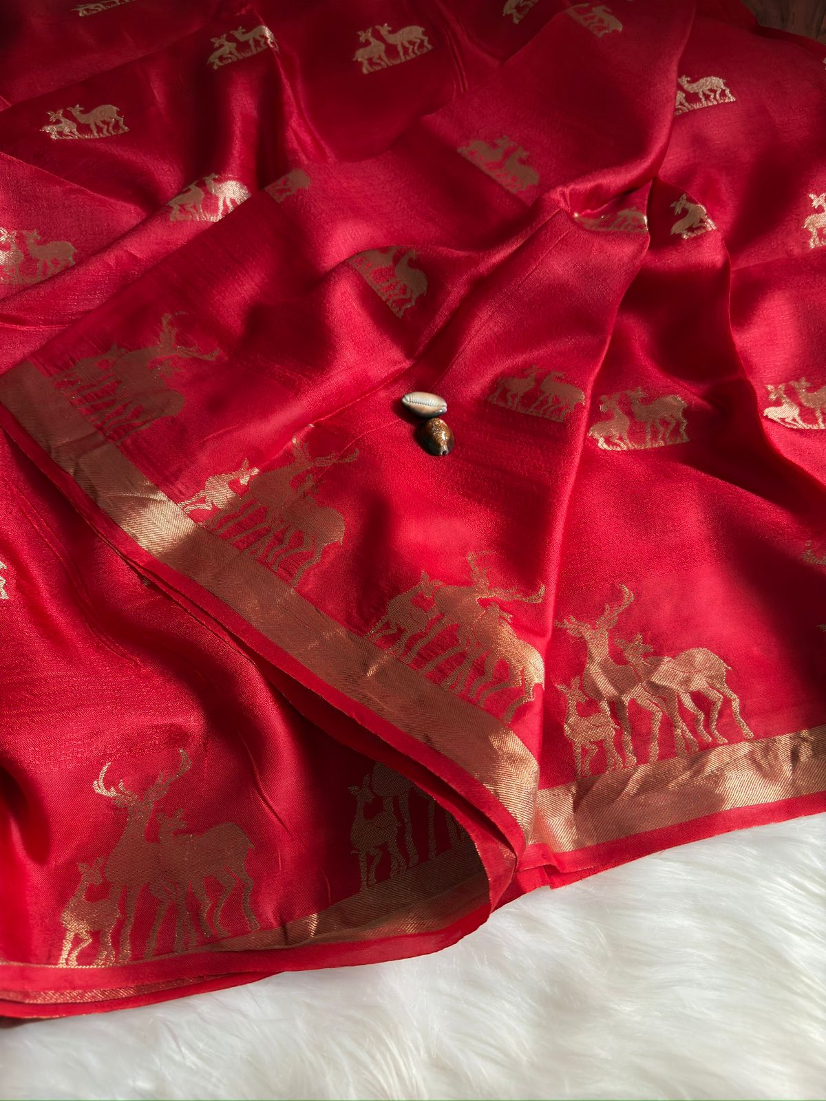 Product Image - Hiran Silk - Pure Khadi Silk Designer Saree with Deer Design | Festive & Wedding Wear