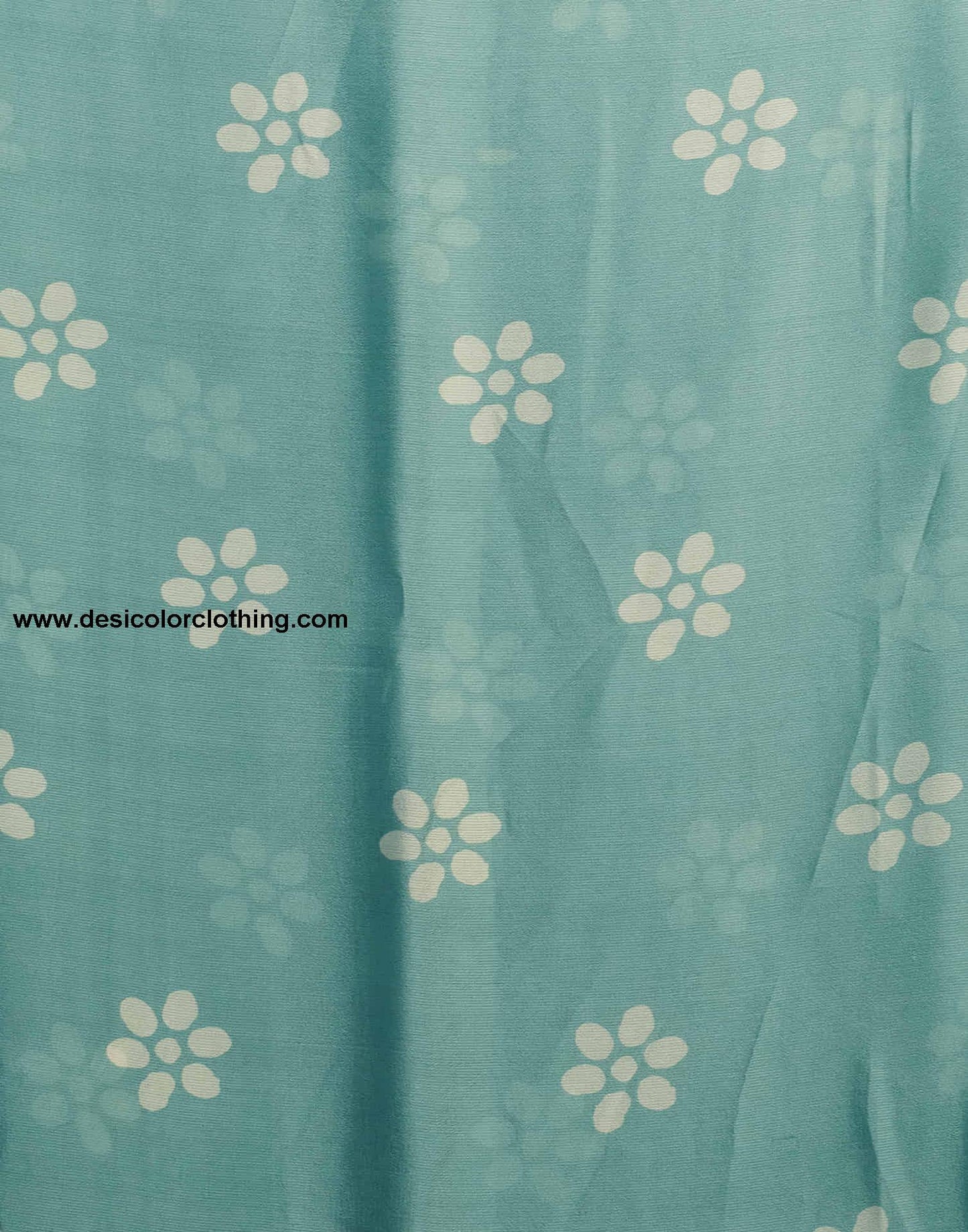 Soft Turquoise Chiffon Printed Saree