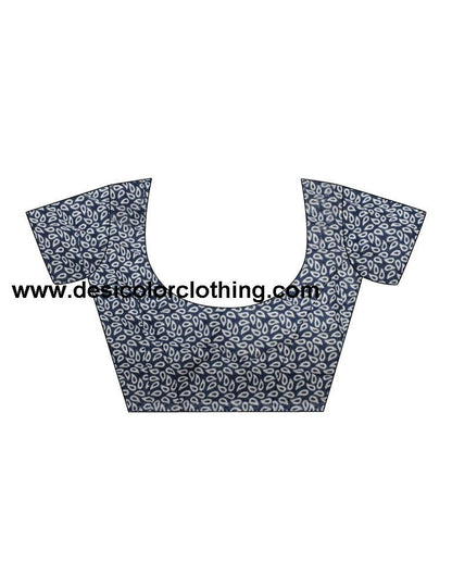 Blue Cotton Printed Ready To Wear