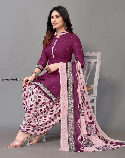 Printed Polyester Unstitched Salwar Suit Material