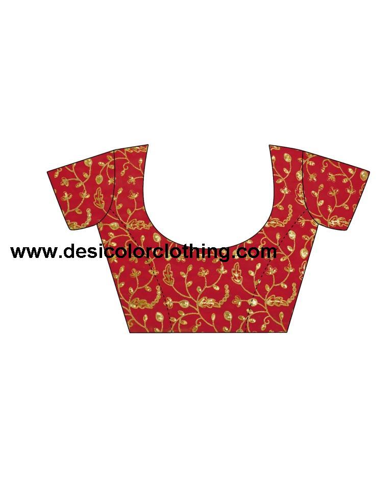 Red, White Georgette Saree