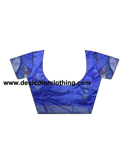 Turquoise Silk Printed Ready To Wear