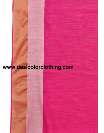Pink Coloured Poly Cotton Self Woven Casual saree