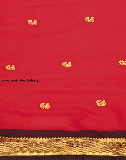 Red Kanjivaram Silk Woven Saree