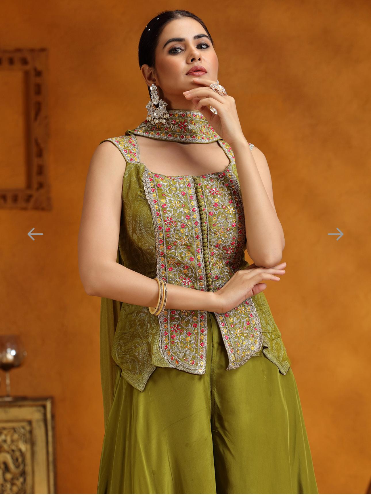 Product Image - Elegant Designer Saree and Palazzo Set
