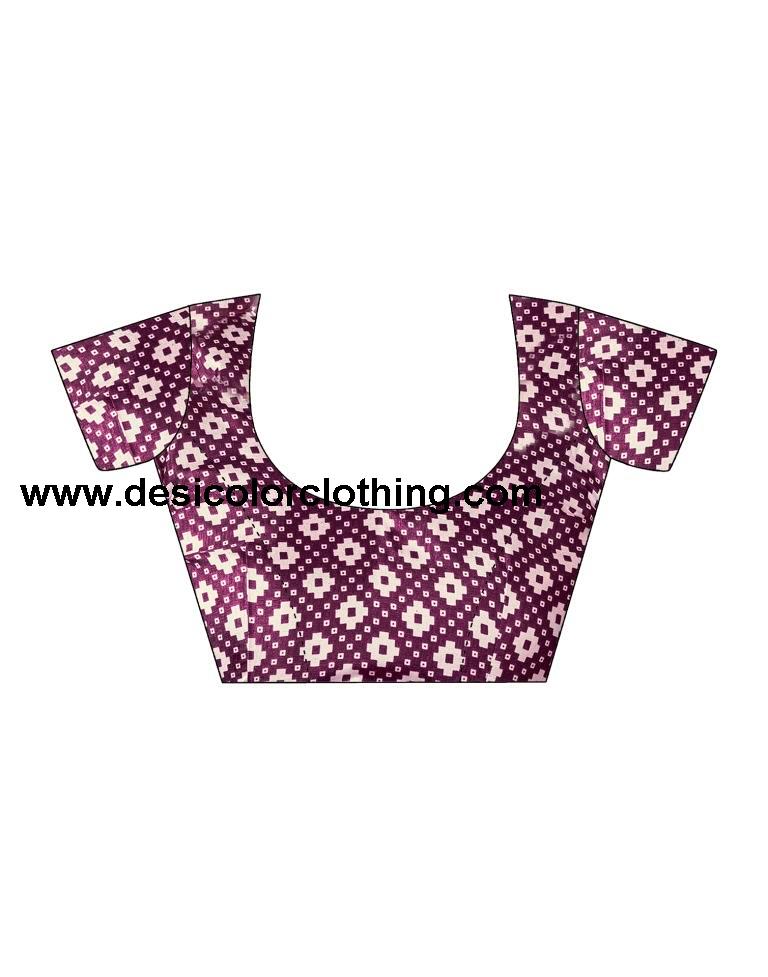 Dark Purple Silk Printed Sarees